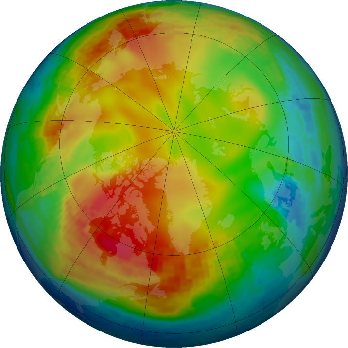 Arctic ozone map for 19 January 2002